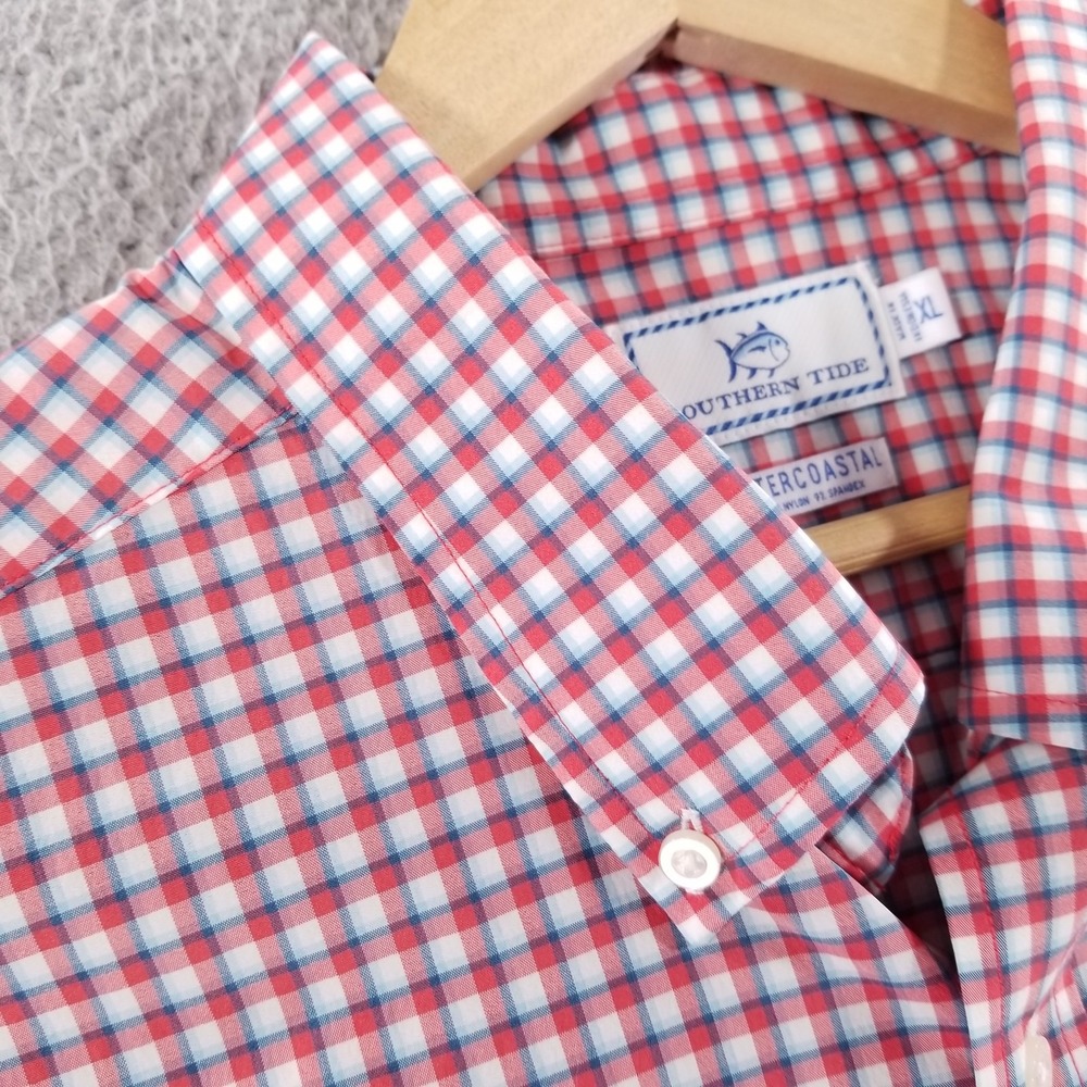 Southern Tide Shirt *FLAW XL Red White Blue Intercoastal Performance Sport Tech